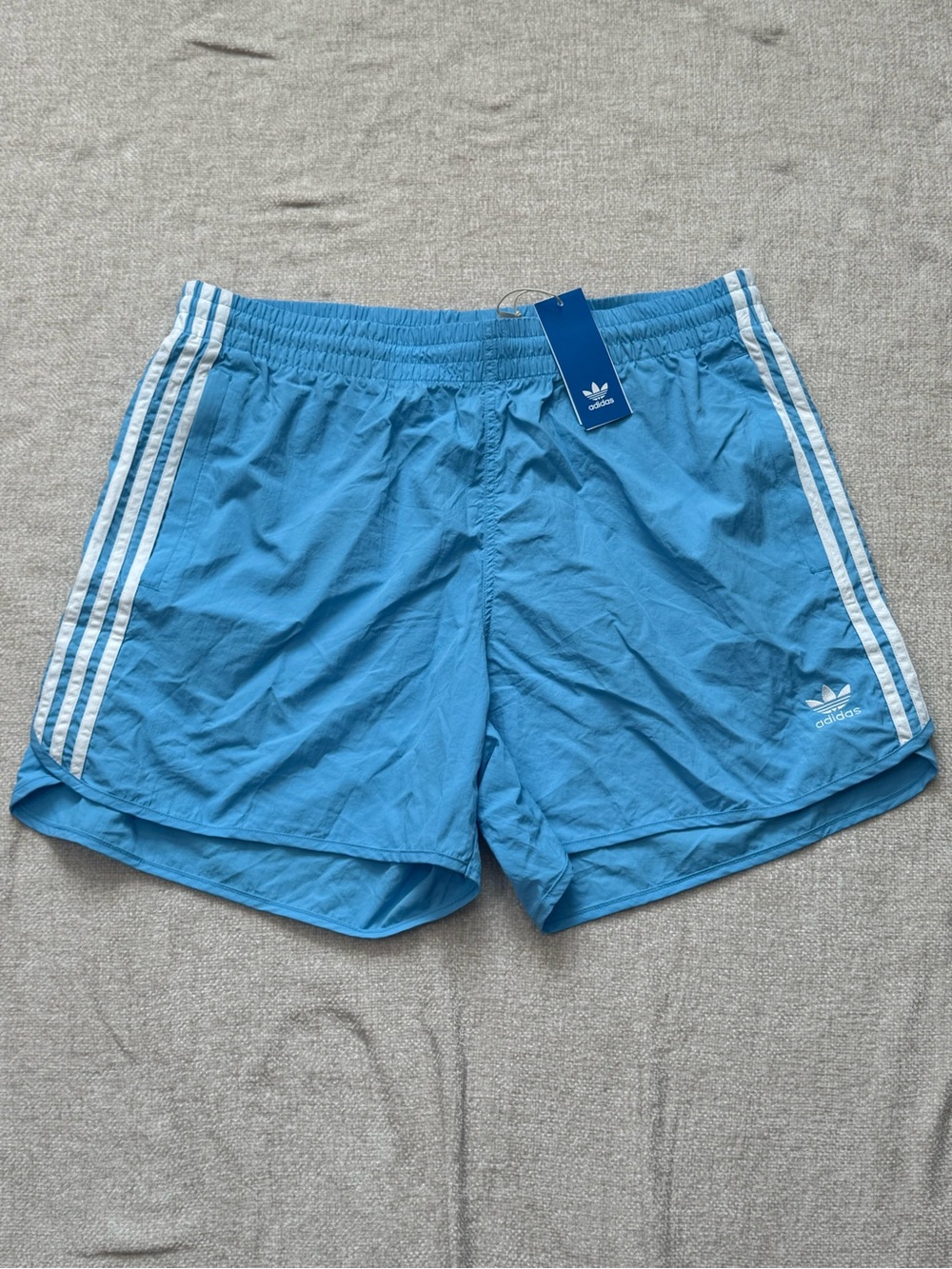 Adidas Originals XL Blue 3 Stripe Running Shorts Trefoil Y2K Retro NWT
